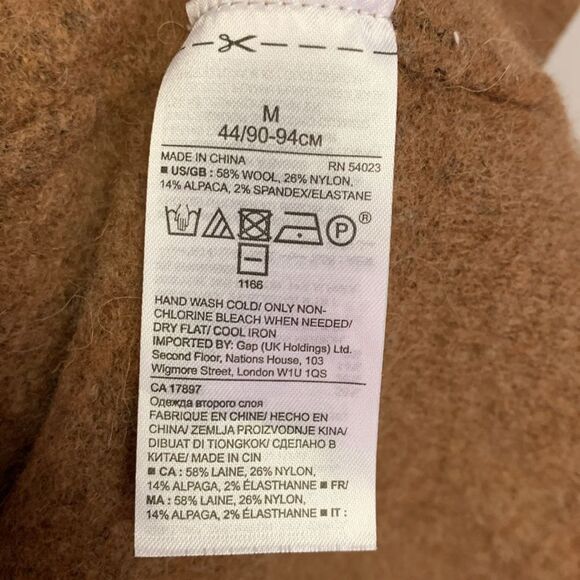 Banana Republic Brown Wool Blend Diamond Cutout Open Front LS Cardigan Size M - Picture 8 of 13